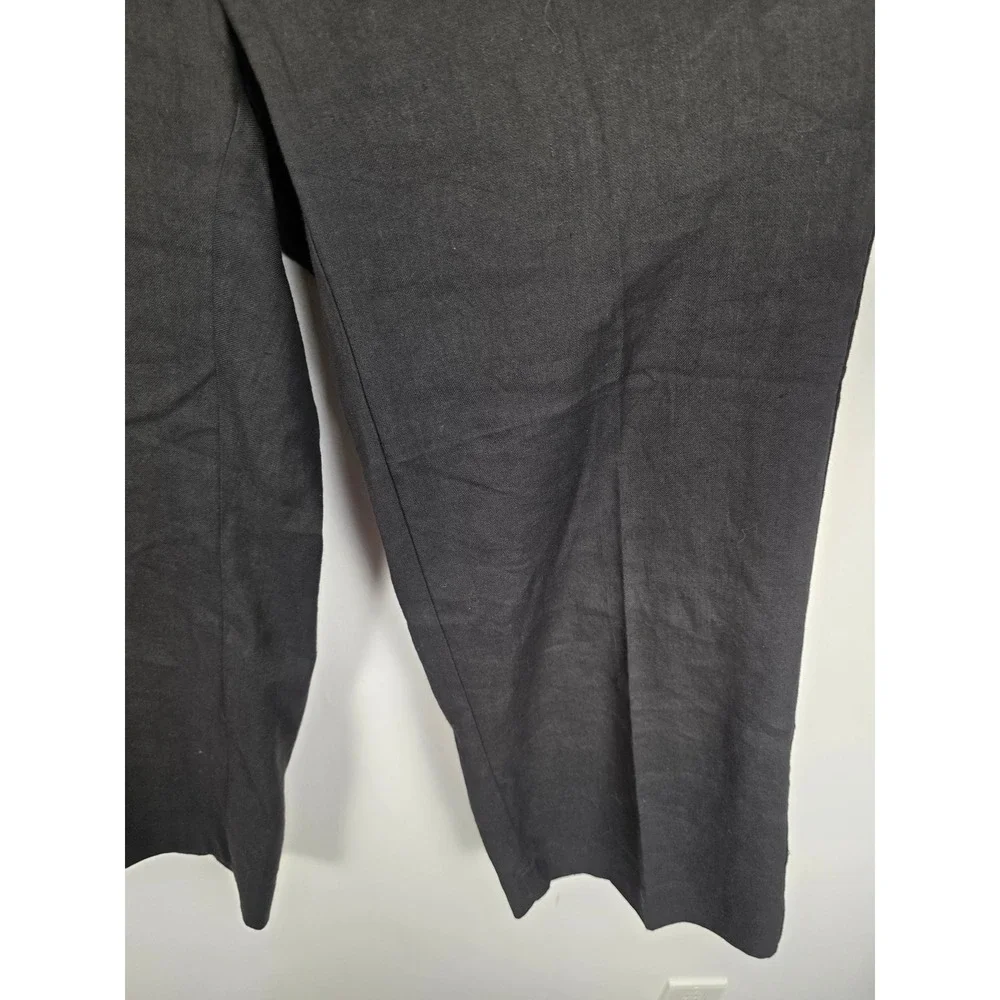 Caron Callahan Women's Linen Blend Pants Size 10‎ Black Minimalist